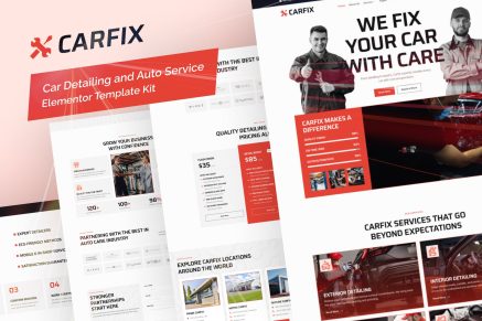 Carfix- Car Detailing and Auto Service Elementor Template Kit