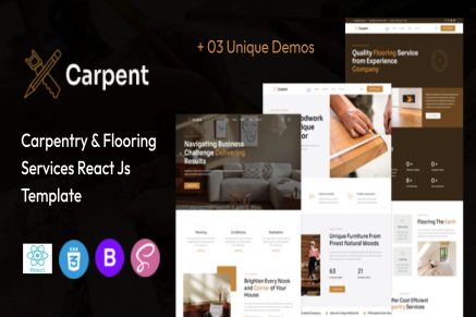 Carpent Woodworking & Flooring React Js Template