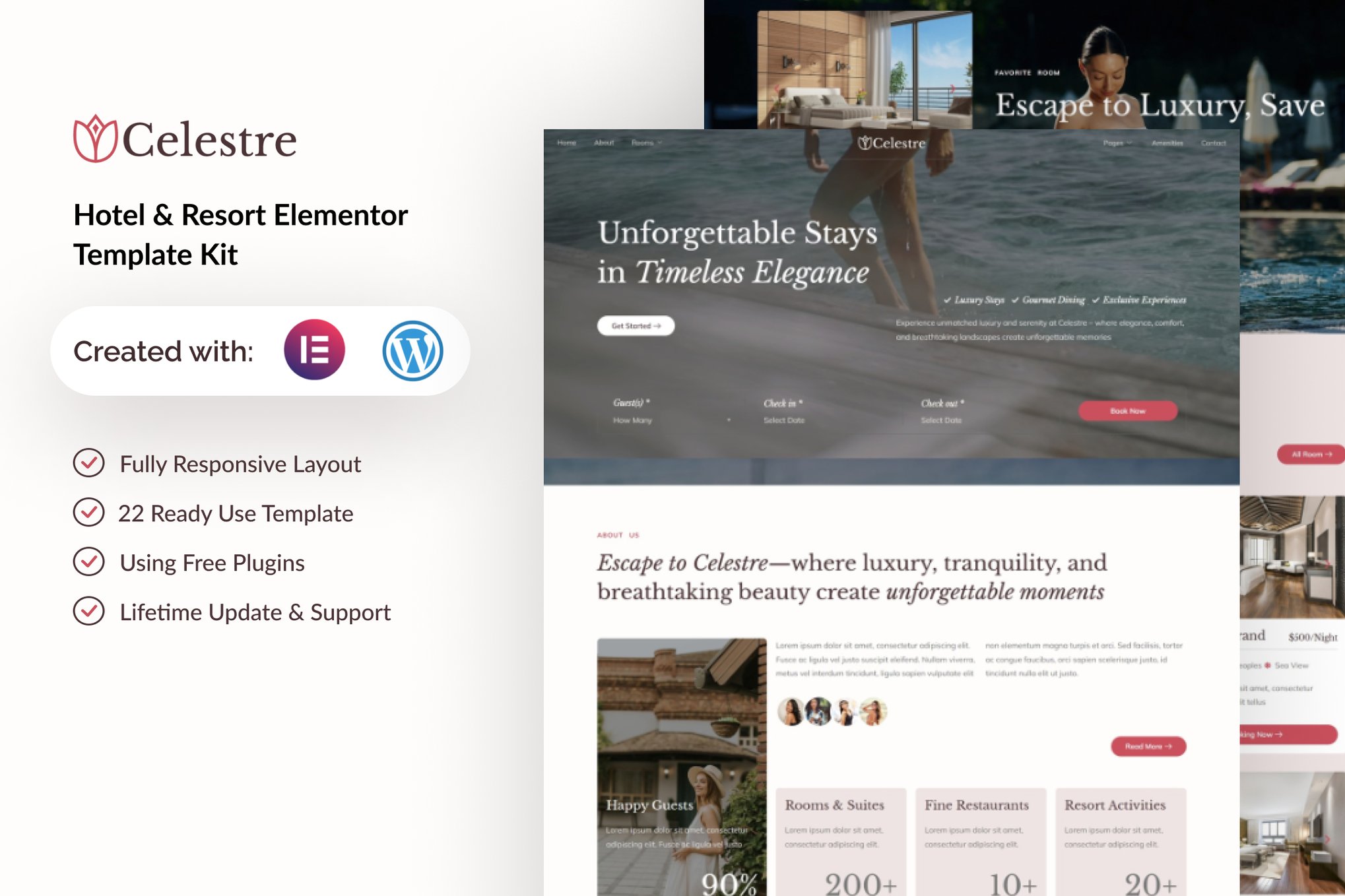 Celestre- Hotel & Resort Elementor Template Kit