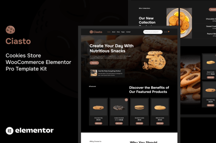 Ciasto- Cookies Store WooCommerce Elementor Pro Template Kit