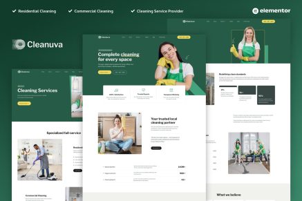 Cleanuva- Cleaning Services Elementor Pro Template Kit