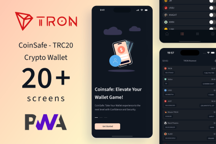 CoinSafe- Tron TRC20 Crypto Wallet | React PWA