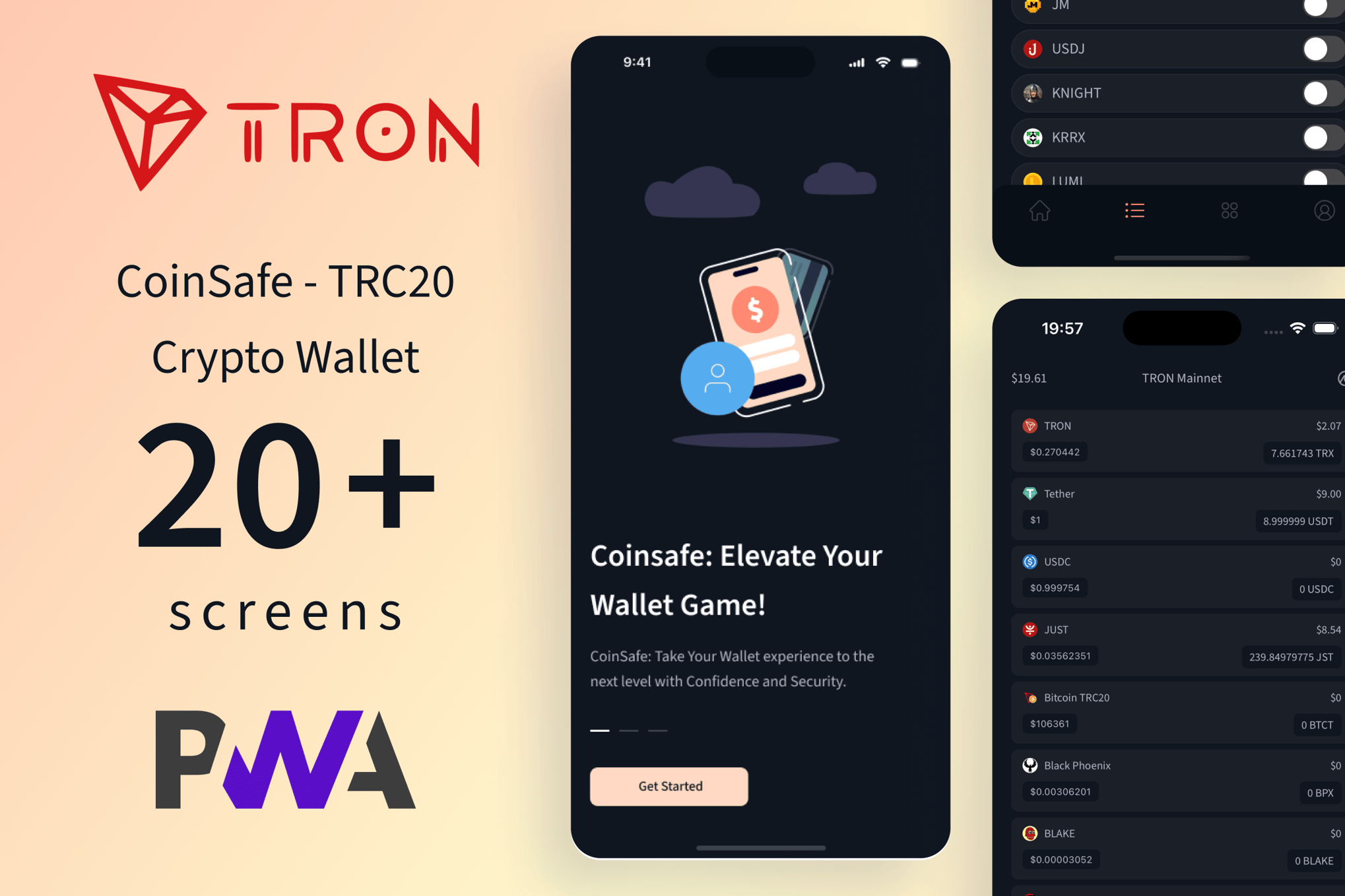 CoinSafe- Tron TRC20 Crypto Wallet | React PWA