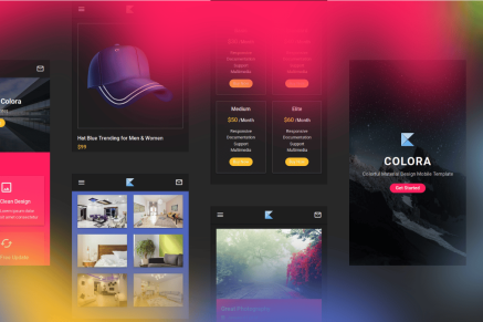 Colora- Colorful Material Design Mobile Template