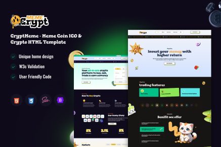 CryptMeme- Crypto & Online Meme coin ICO HTML