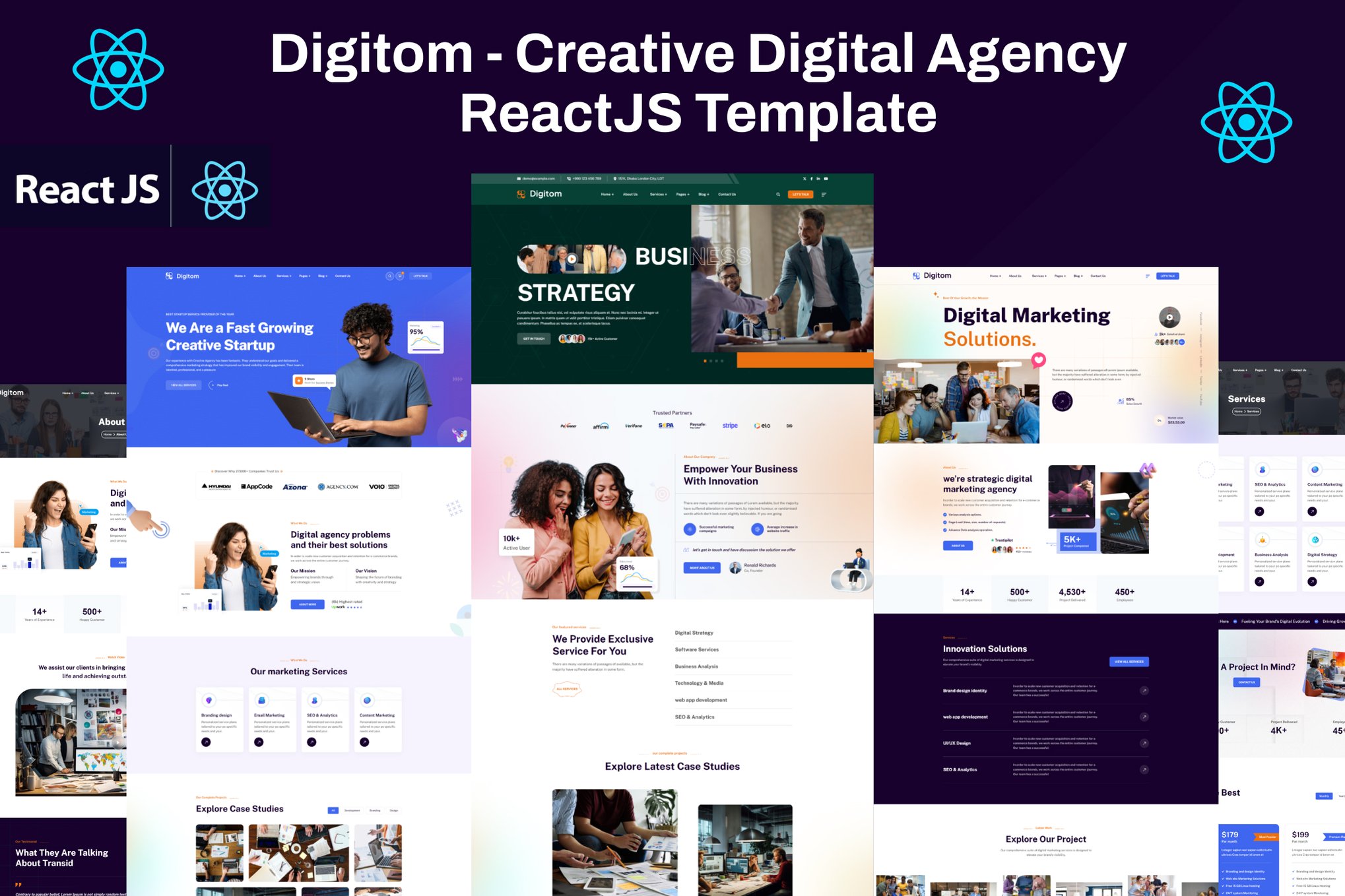 Digitom- Creative Digital Agency ReactJS Template