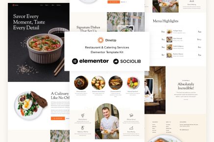 DineUp- Restaurant & Catering Service Elementor Template Kit