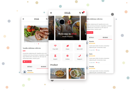 Dish- Cafe, Food and Restaurant Mobile Template