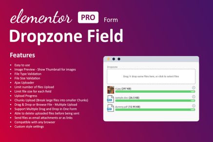 Dropzone Field For Elementor Form