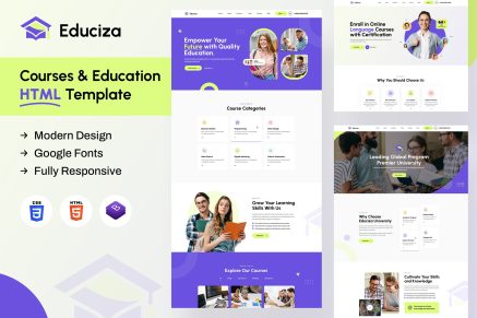 Educiza | Courses & Education HTML Template