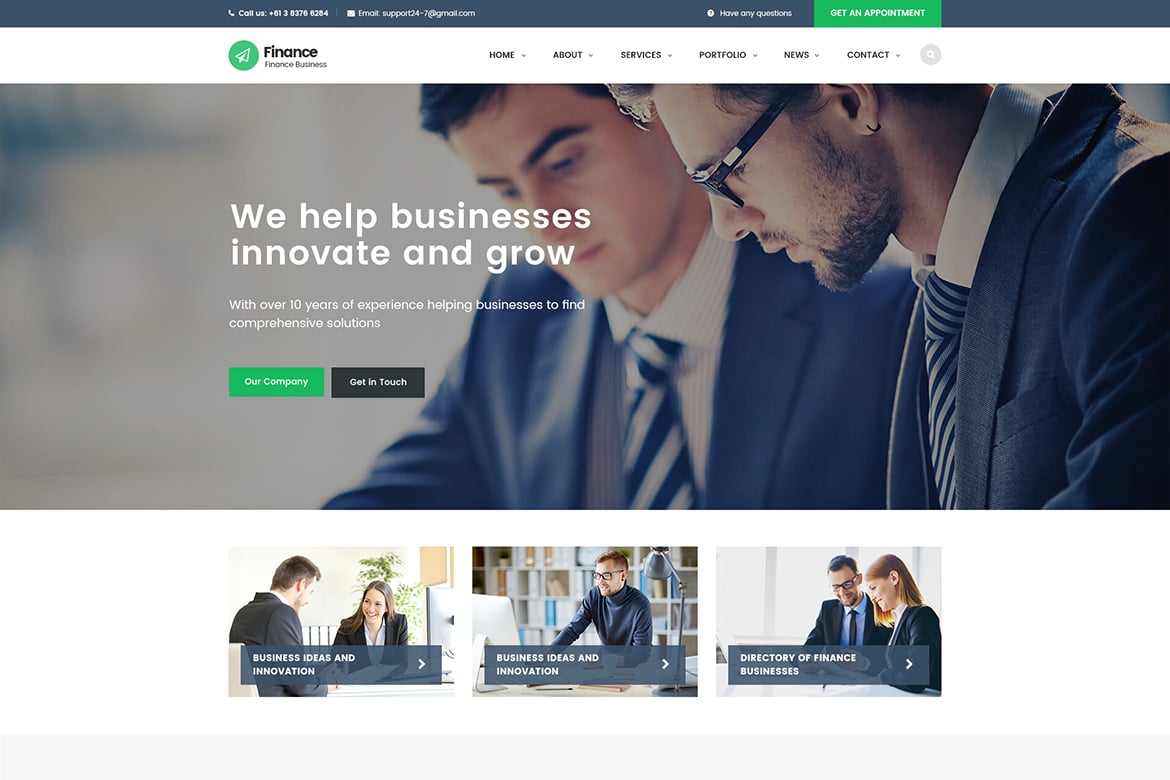 Finance- Consulting, Accounting HTML Template