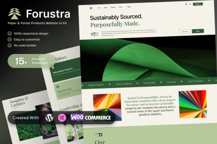 Forustra- Eco-Friendly Elementor Template Kit for Paper & Forest Product Companies