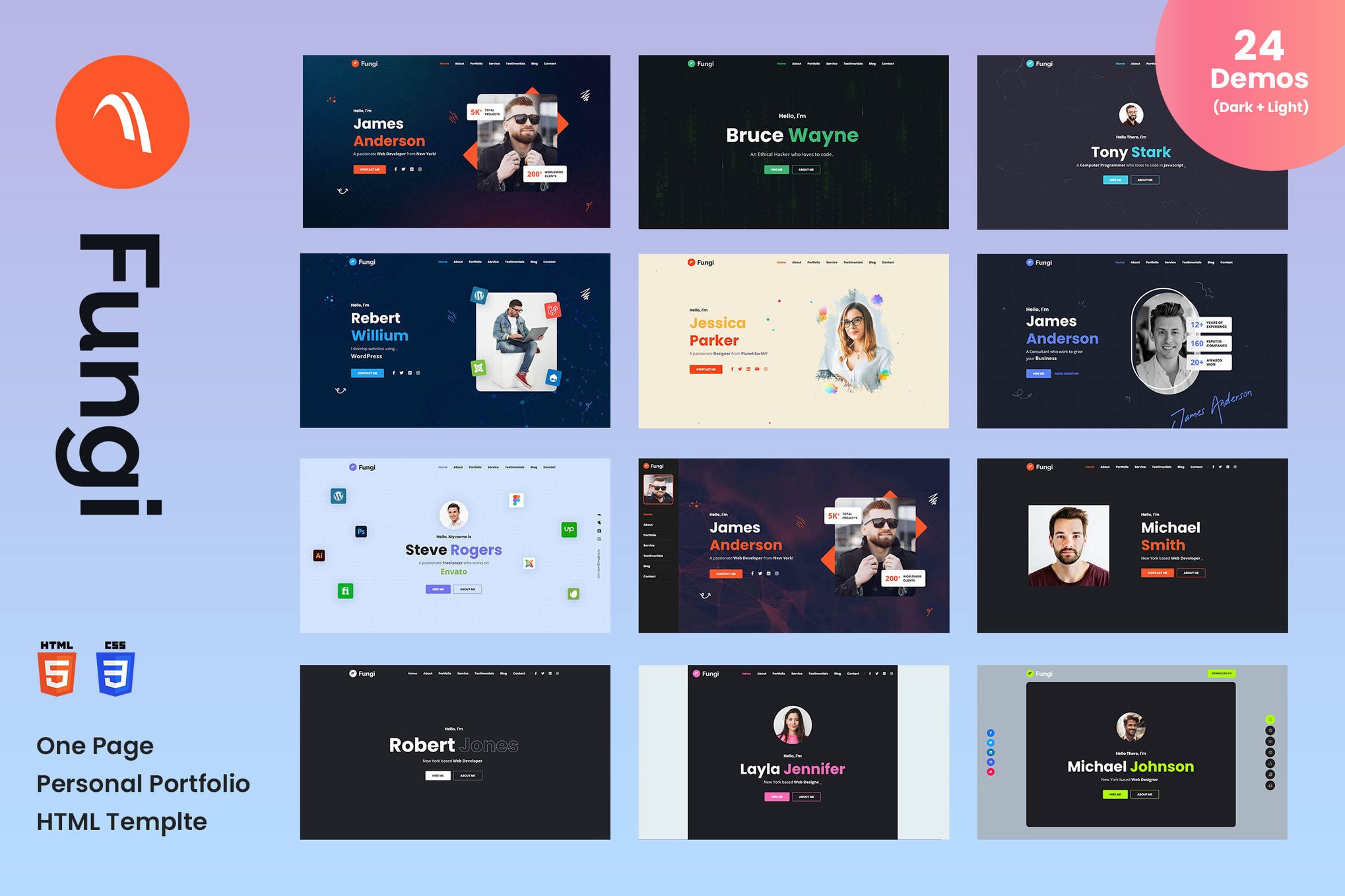 Fungi- One Page Personal Portfolio Html Template