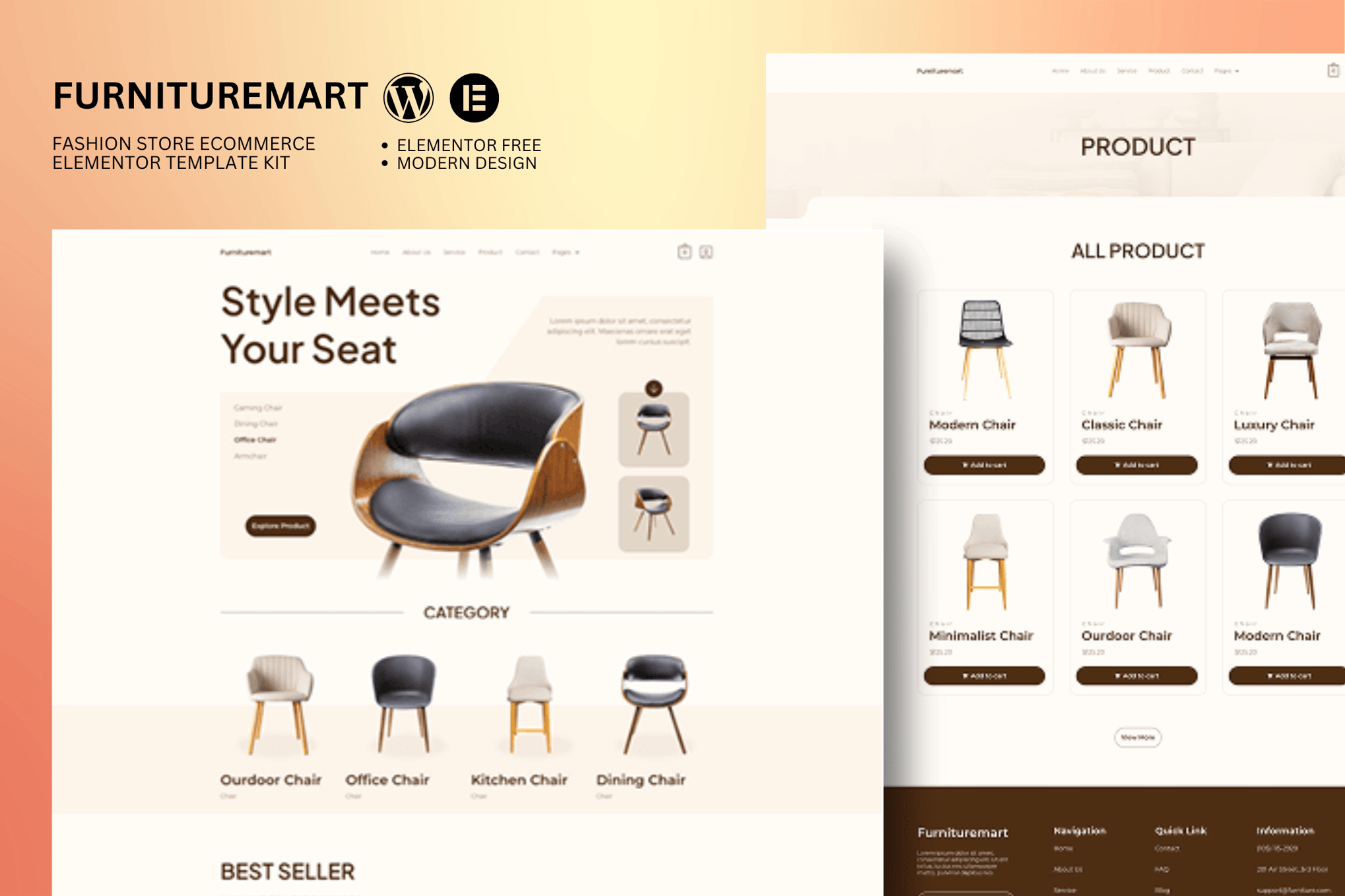 Furnituremart- Furniture Ecommerce Elementor Template Kit