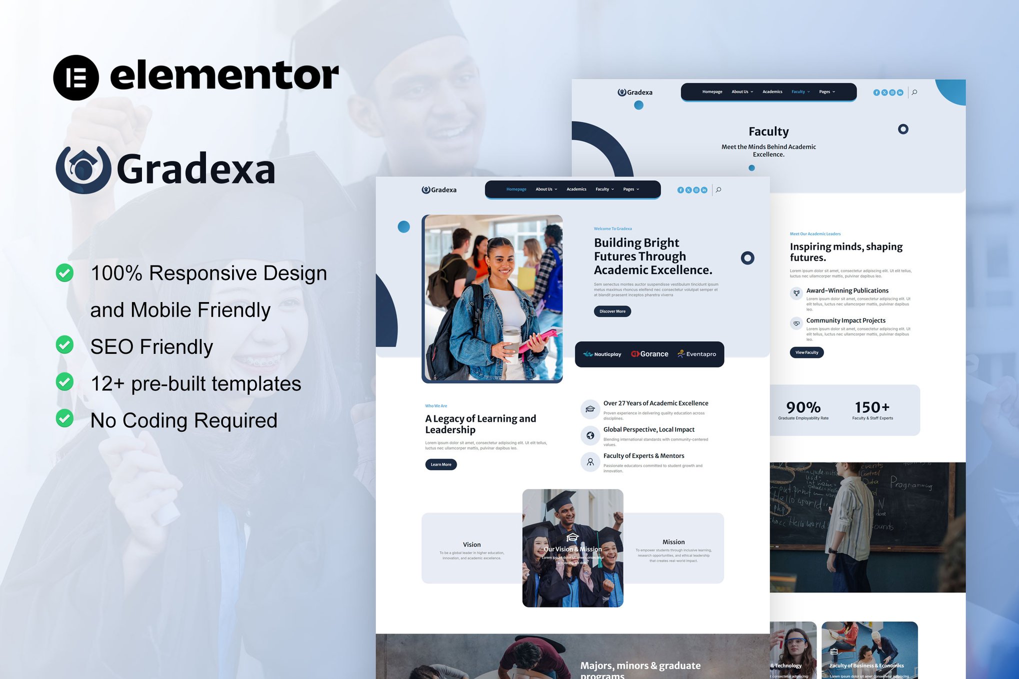 Gradexa- University & School Elementor Pro Template Kit