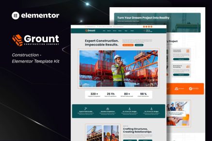 Grount- Construction Elementor Template Kit