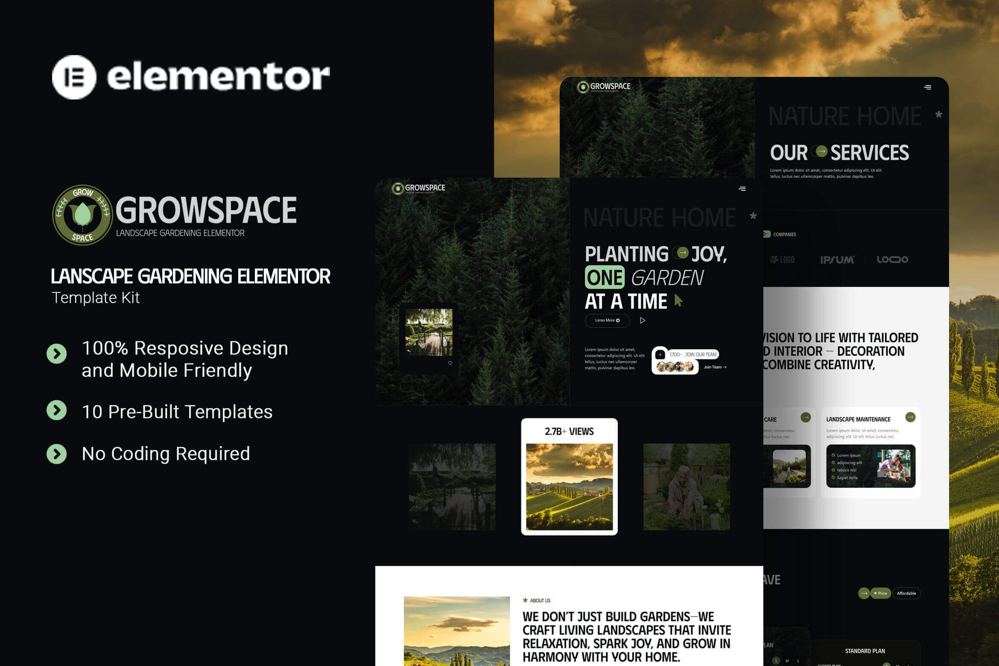 Growscape- Landscape Gardening Elementor Template Kit