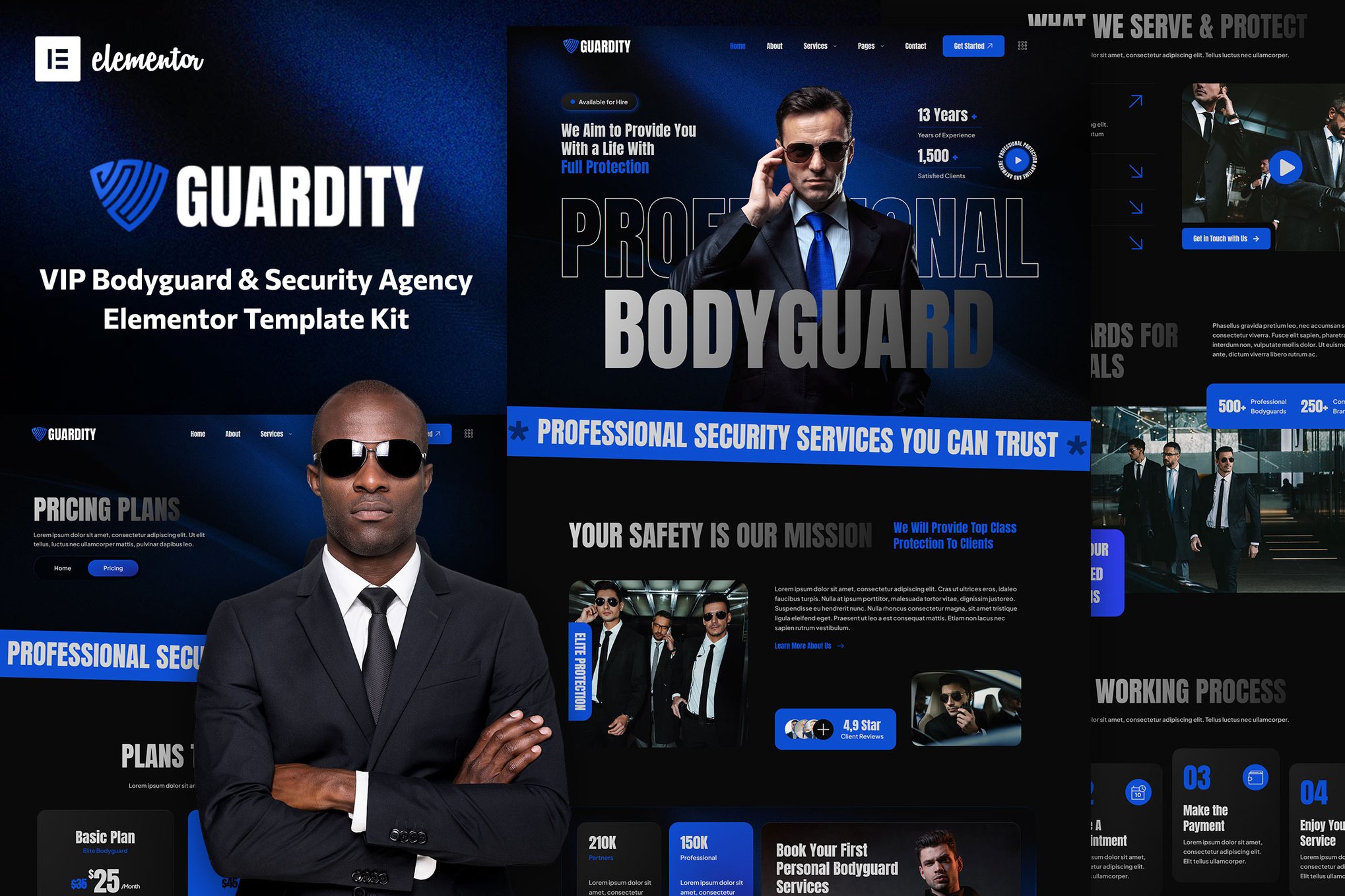 Guardity- VIP Bodyguard & Security Agency Elementor Template Kit
