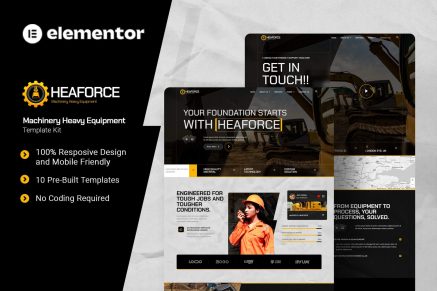 Heaforce- Machinery Heavy Equipment Elementor Template Kit