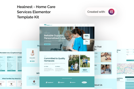 Healnest- Home Care Services Elementor Template Kit