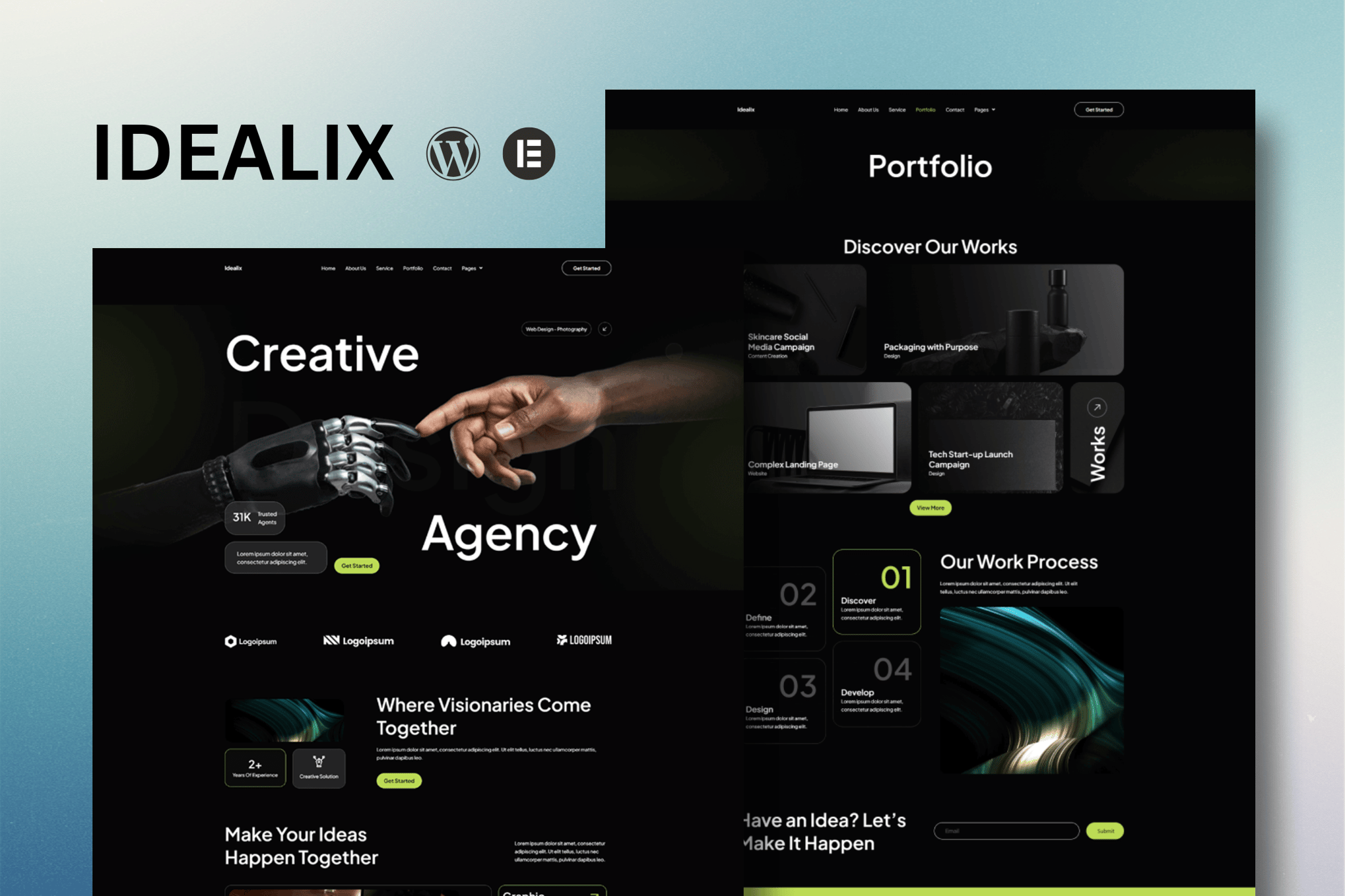 Idealix- Creative Digital Agency Elementor Template Kit