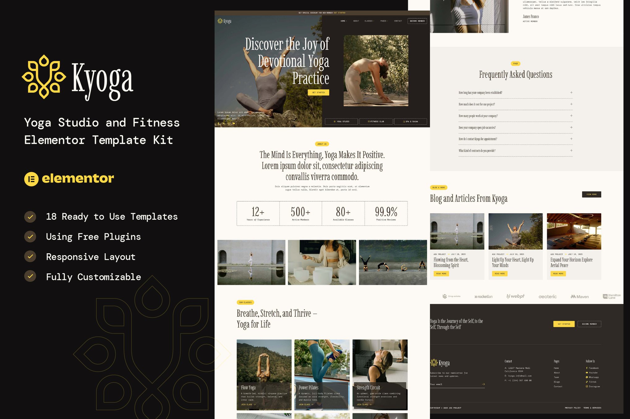 Kyoga- Yoga Studio & Fitness Elementor Template Kit