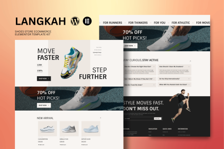 Langkah- Shoes Store eCommerce Elementor Template Kit