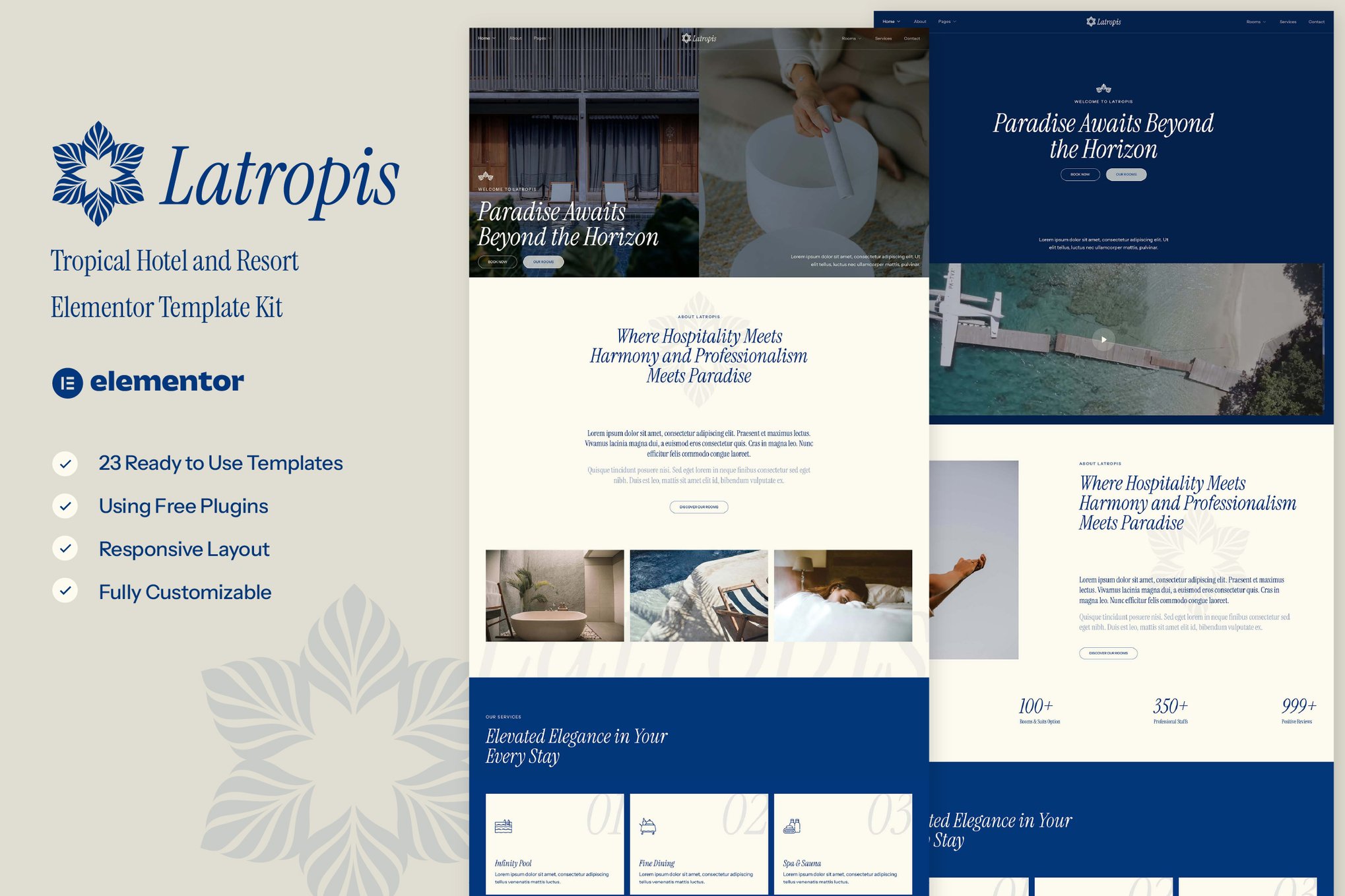 Latropis- Tropical Hotel & Resort Elementor Template Kit
