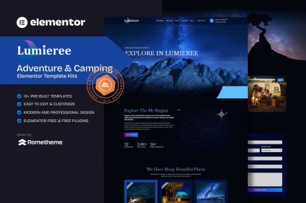 Lumieree- Adventure Travel & Night Camping Elementor Template Kit
