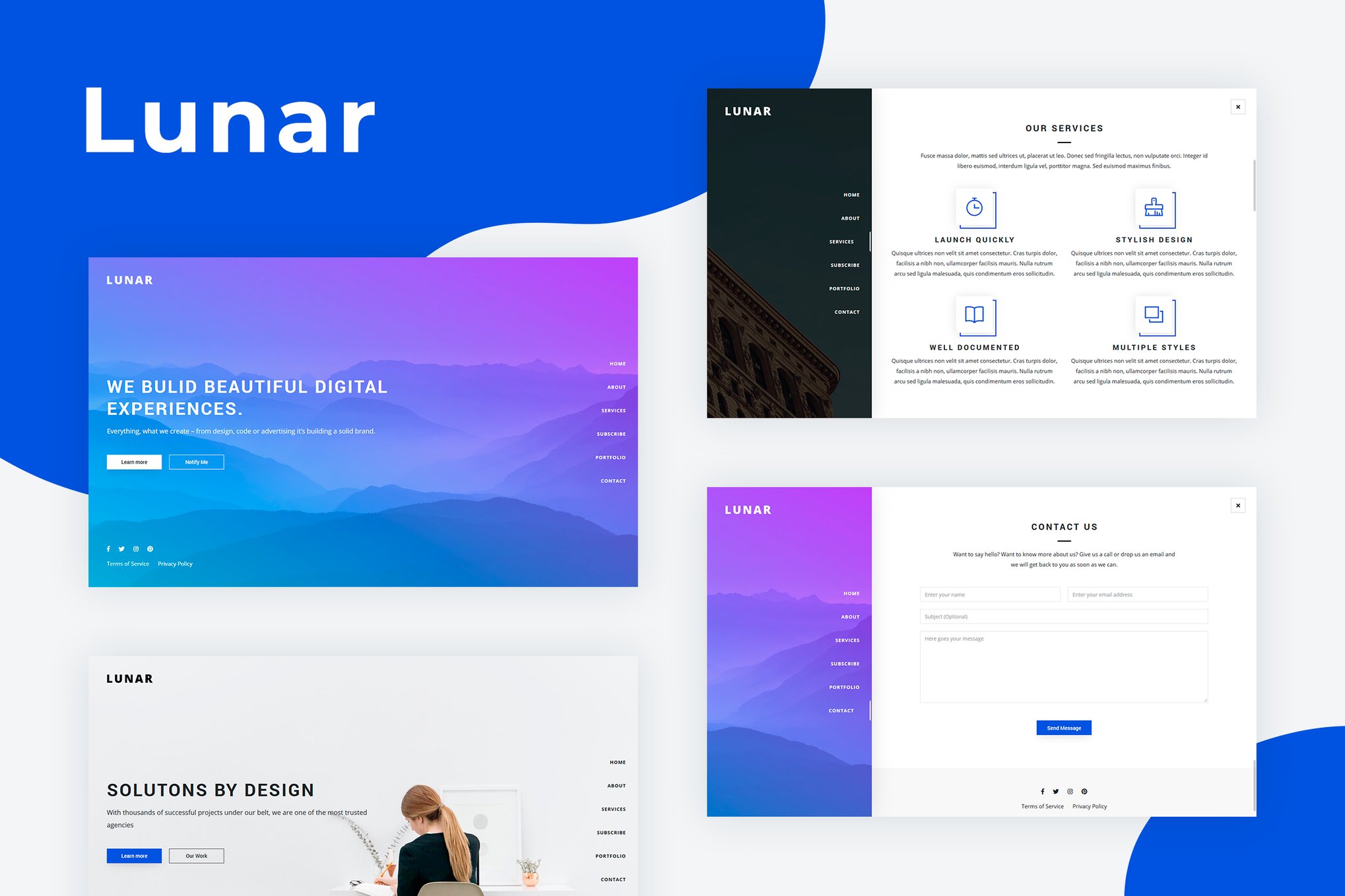 Lunar- Responsive Coming Soon Template