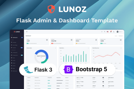 Lunoz- Flask Admin & Dashboard Template