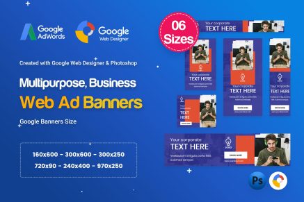 Multi-Purpose Banners HTML5 D67 Ad- GWD & PSD