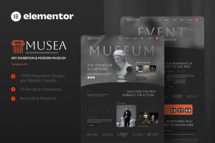 Musea - Art Exhibition & Modern Museum Elementor Template Kit