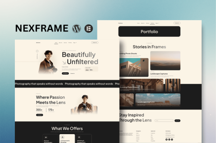 Nexframe- Photography & Portfolio Elementor Template Kit