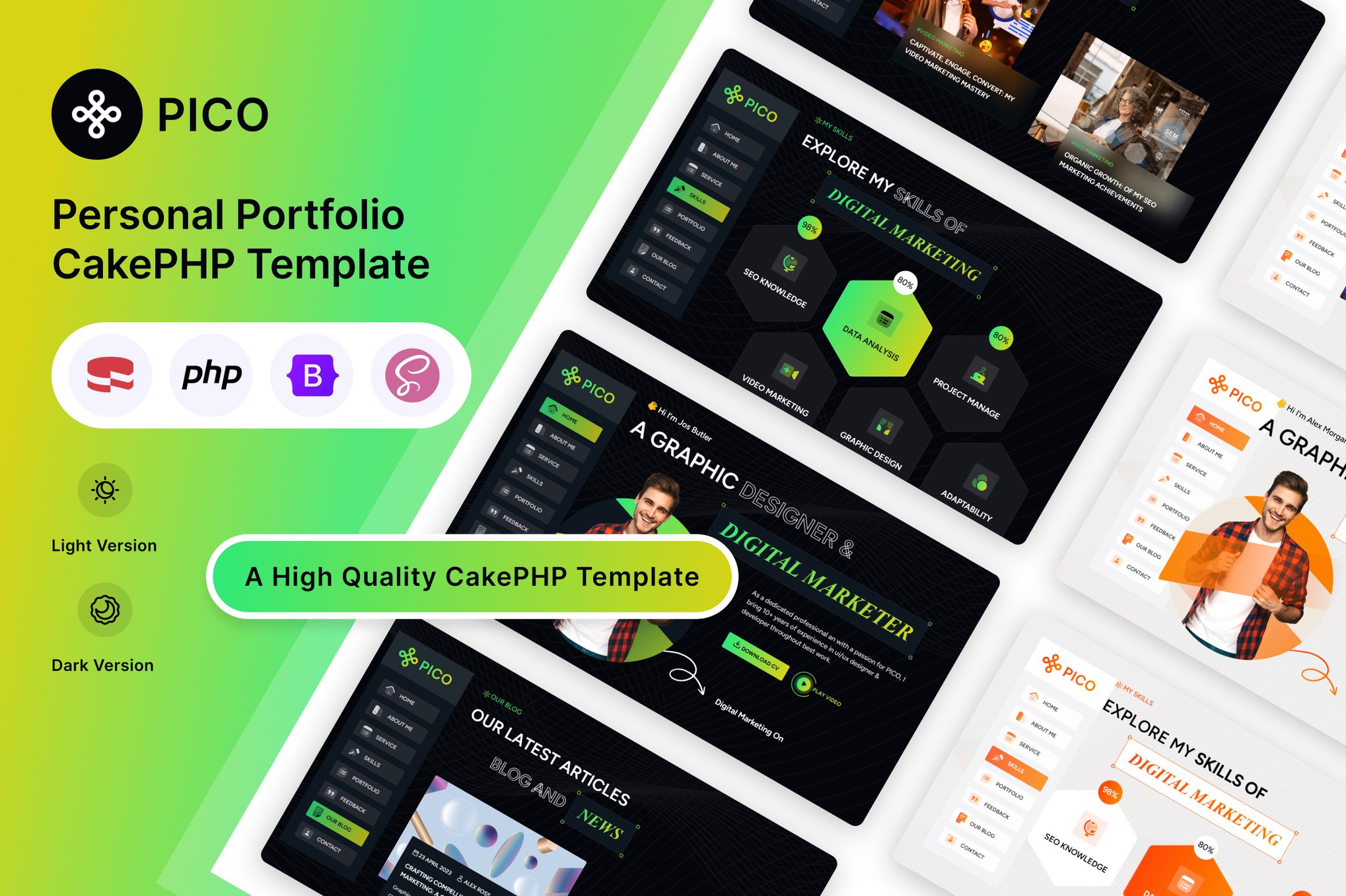 Pico- Personal Portfolio CakePHP Template