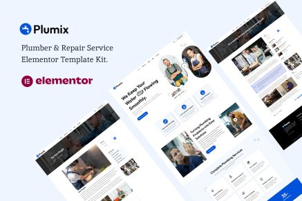 Plumix- Plumber & Repair Service Elementor Template Kit