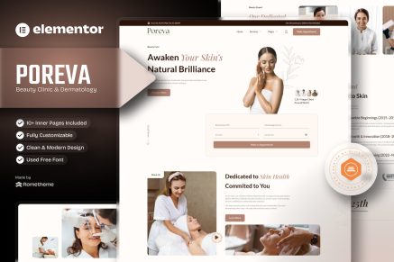 Poreva- Beauty Clinic & Dermatology Elementor Template Kit