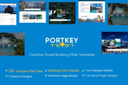 PortKey- Tour Travel Booking HTML5 Template