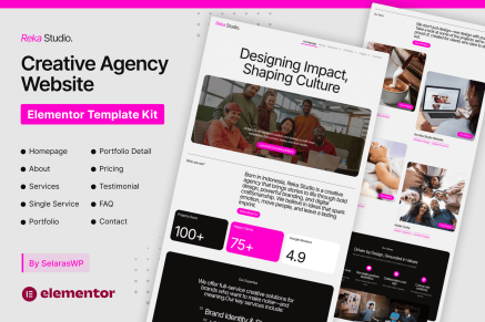 RekaStudio- Design Agency and Portfolio Elementor Pro Template Kit