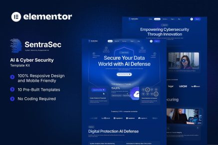 SentraSec- AI & Cyber Security Elementor Template Kit