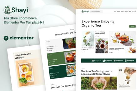 Shayi- Tea Store Ecommerce Elementor Pro Template Kit
