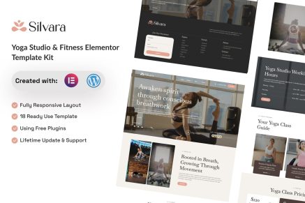 Silvara- Yoga Studio & Fitness Elementor Template Kit