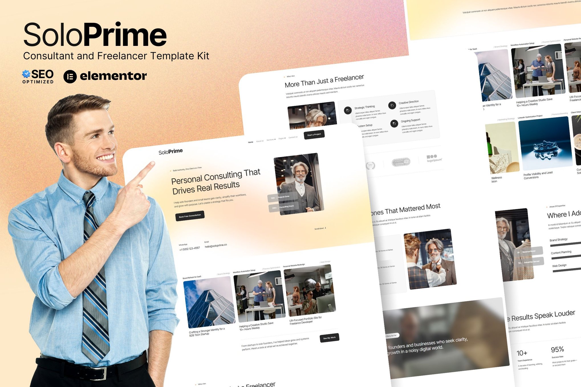 SoloPrime- Consultant & Freelancer Elementor Template Kit