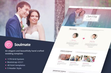 Soulmate- Responsive Bootstrap 3 Wedding Template