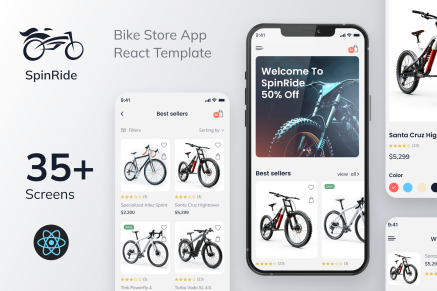 SpinRide- Bike Store React Mobile App | PWA