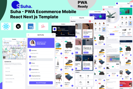Suha- PWA Ecommerce Mobile React Next js Template
