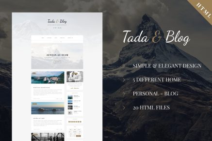 Tada & Blog- Personal Blog HTML Theme