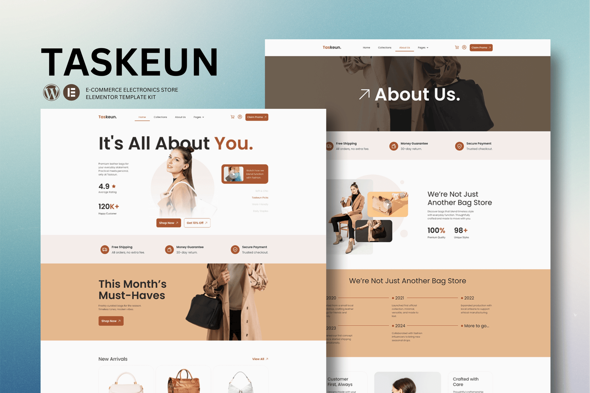 Taskeun- E-Commerce Bag Store Elementor Template Kit