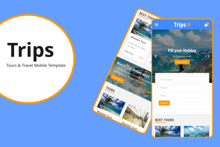 Trips- Tours and Travel Mobile Template