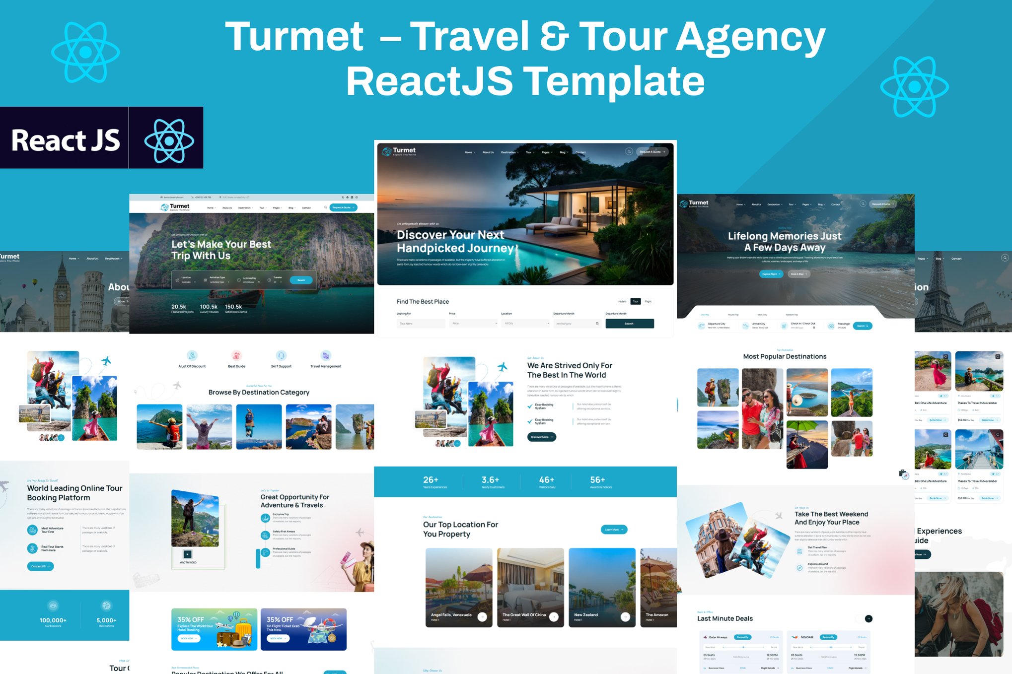 Turmet- Travel & Tour Agency ReactJS Template